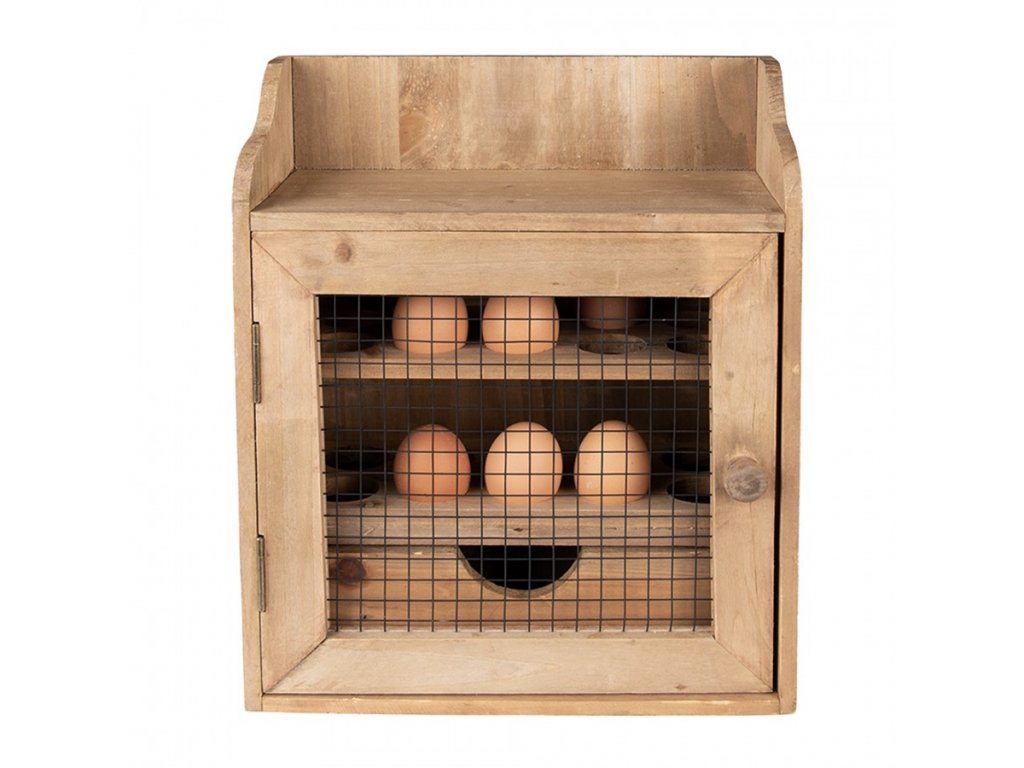 6h2260 egg cabinet 30x14x36 cm brown wood iron rectangle egg holder (3)