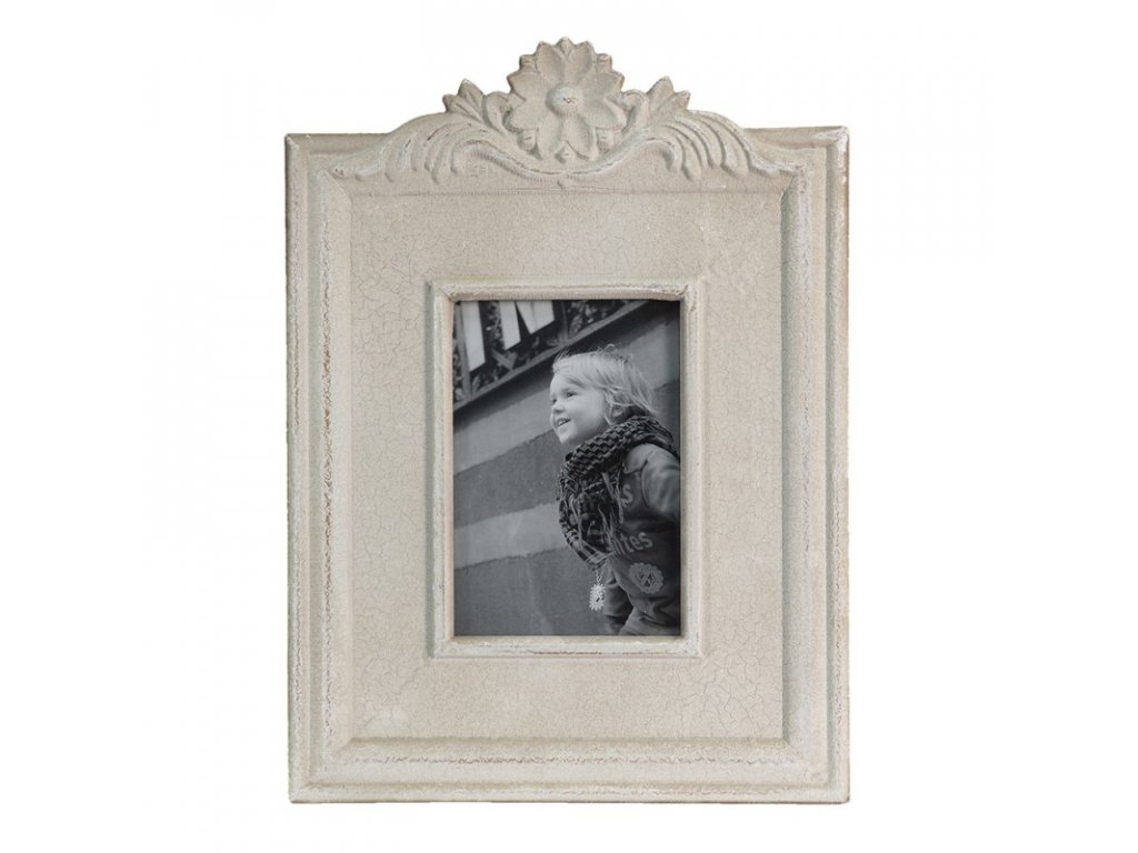 2f0858 picture frame 1317 cm beige mdf flower rectangle