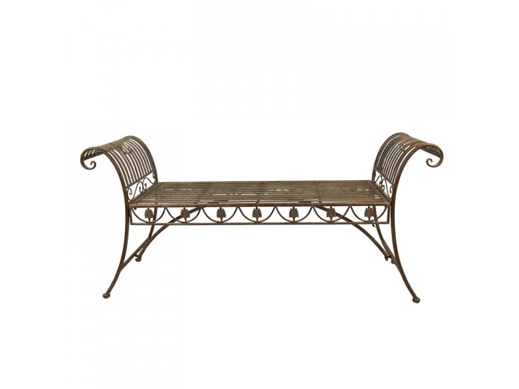 5y1052 garden bench 142x41x66 cm green iron