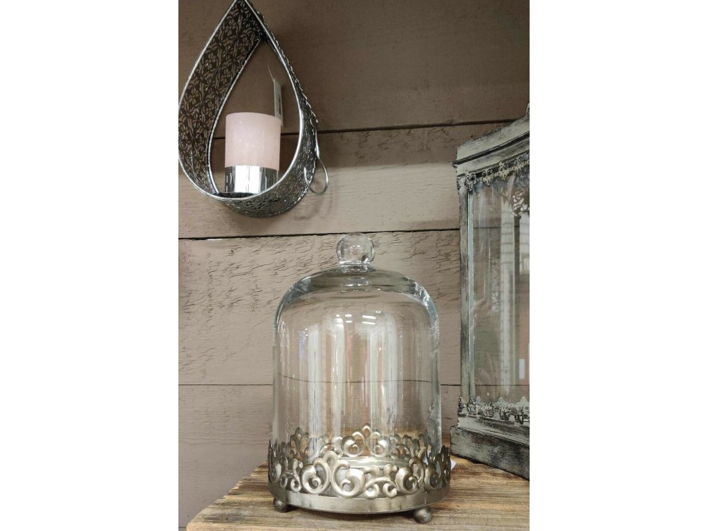 Dome Glas Glocke Haube Rund Shabby Brocante
