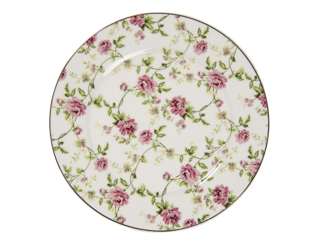 small plate o 212 cm multi colored porcelain round flowers clayre eef rodp