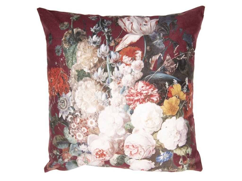 kt021210 cushion cover 4545 cm red polyester flowers square throw pillow cover