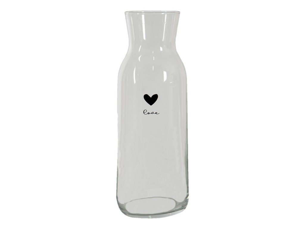 6gl3807 carafe 1000 ml transparent glass heart watering can