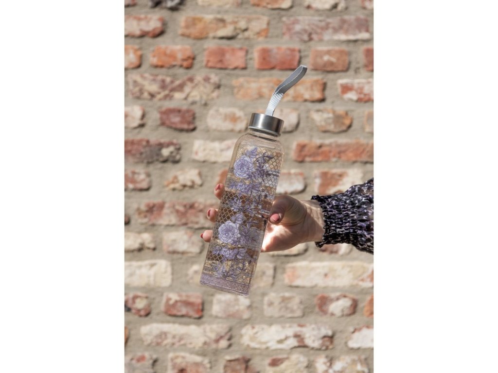 6gl4041 glass bottle 650 ml glass flowers round water bottle