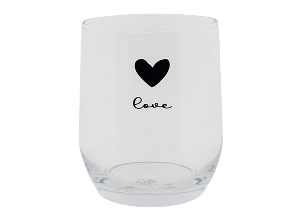 lbsgl0008 water glass 300 ml glass heart round