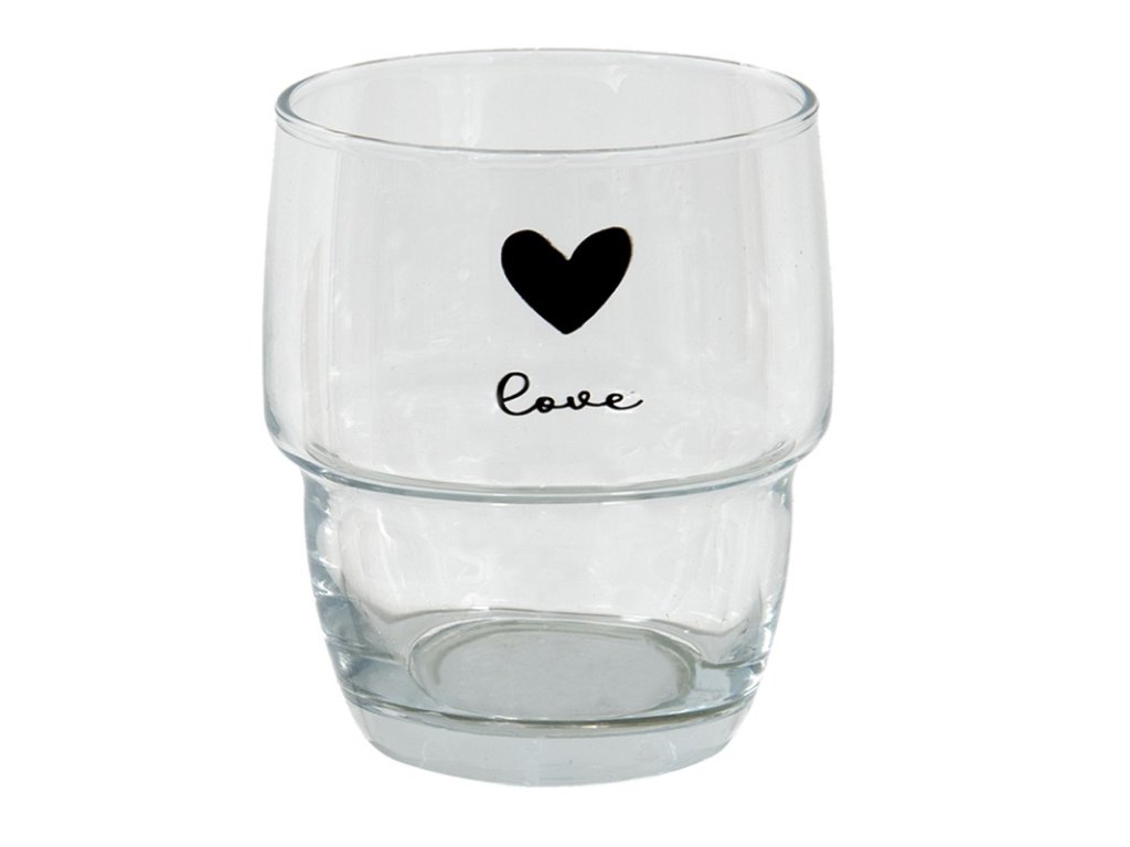 6gl3712 water glass 100 ml transparent glass heart