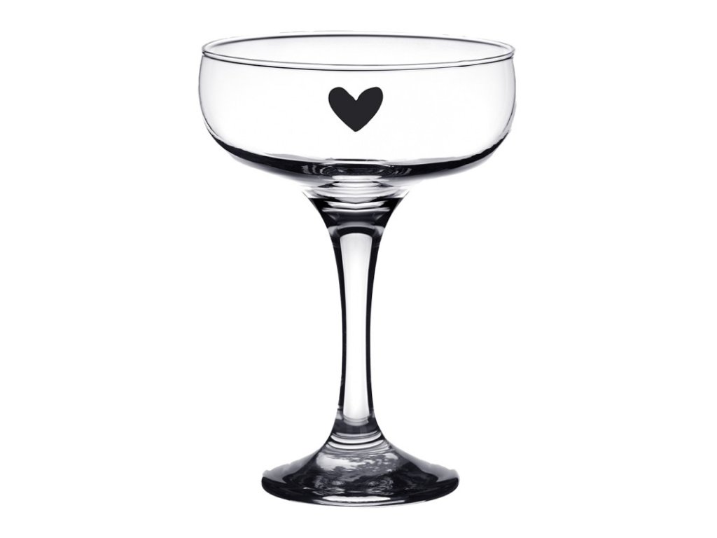 6gl4376 champagne glass 150 ml glass heart