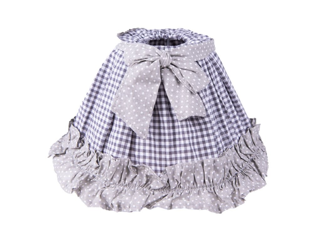 6lak0530l lampshade o 2516 cm grey white cotton synthetic checkered