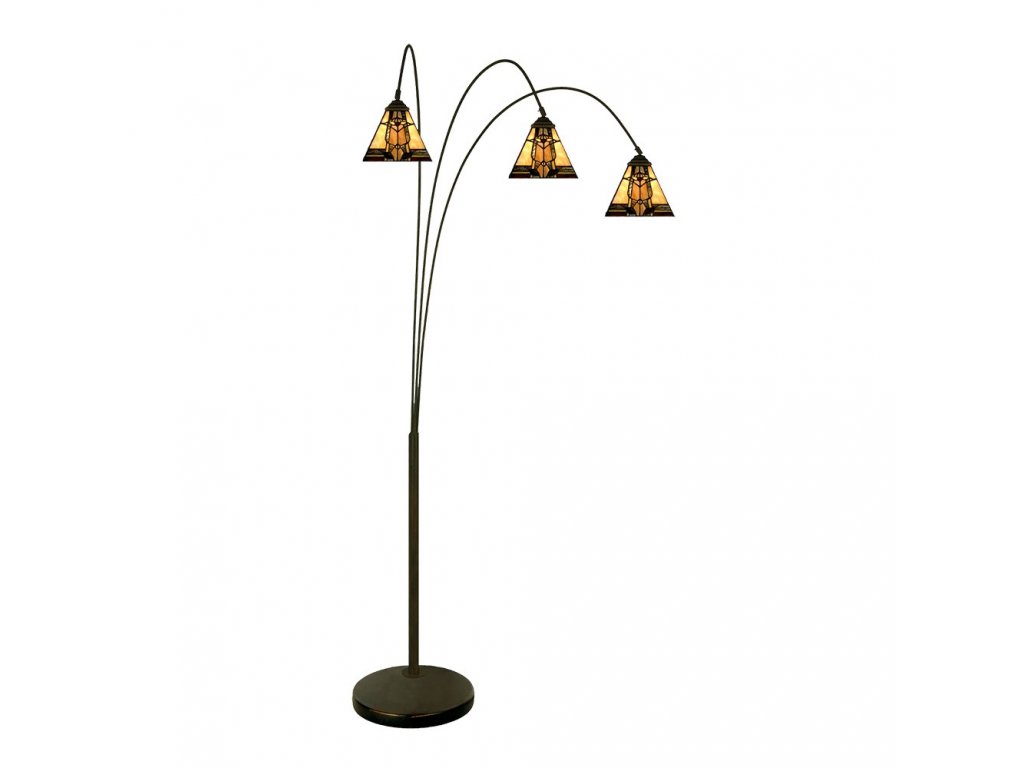 bezovo hneda stojaci lampa tiffany silvia 9150200 cm e27max 360w