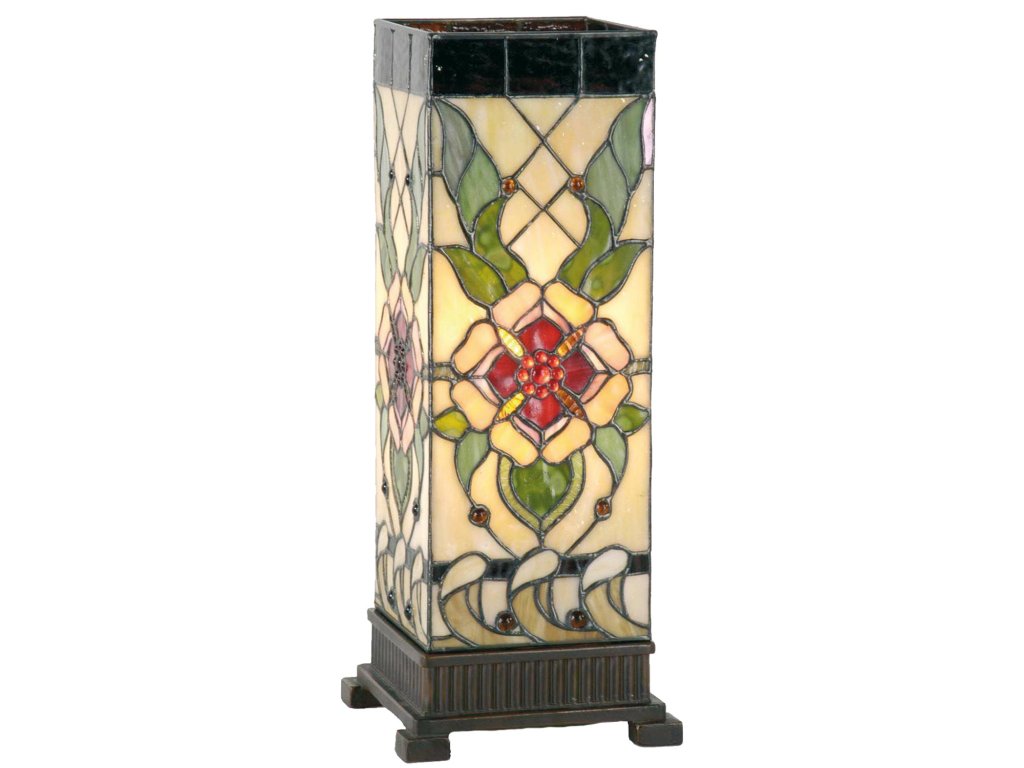 41501 stolni lampa tiffany majestic flower 18 45 cm 1x e27 max 60w