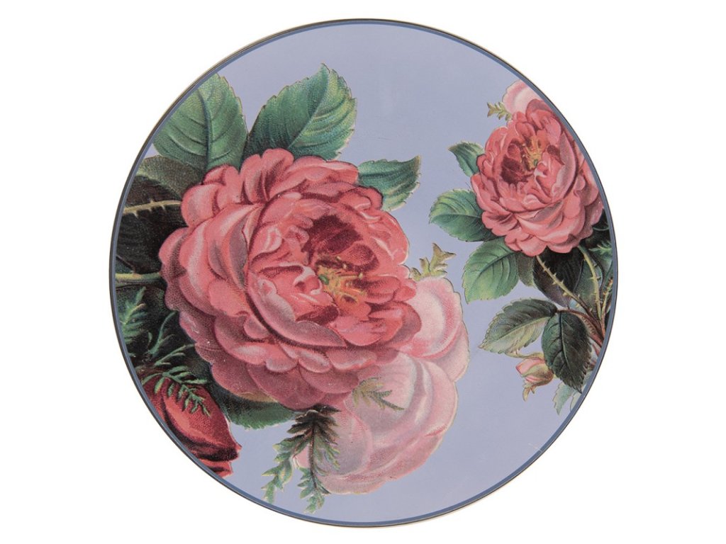 fbf85 2 charger plate o 33 cm blue pink melamine flowers