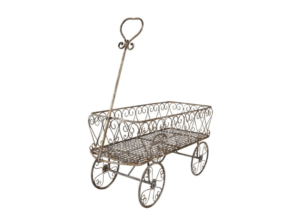 5y1190 garden decoration 76x32x88 cm brown grey metal plant holder