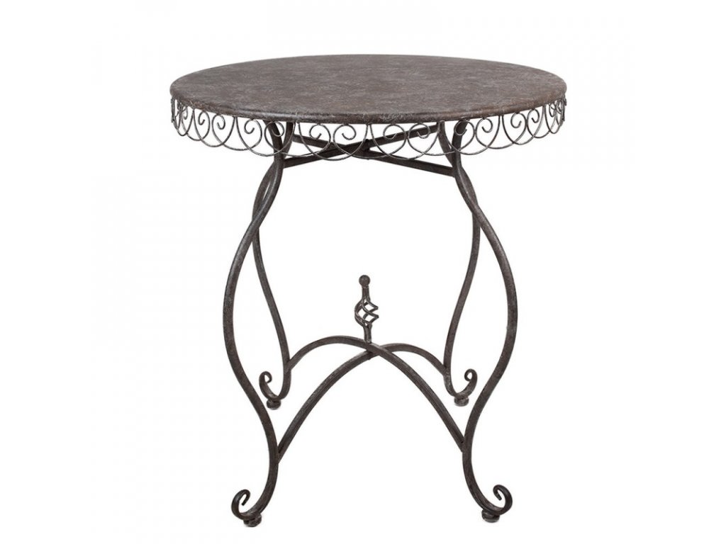 5y1208 bistro table o 70x75 cm brown iron round