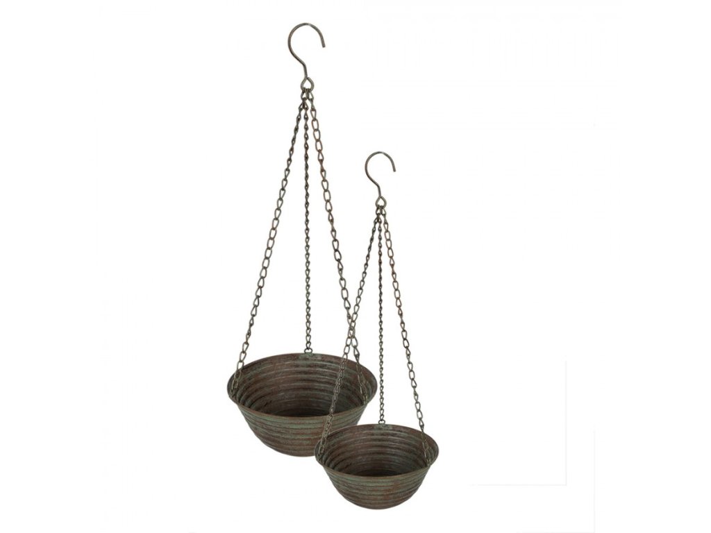 6y4845 plant holder o 25 o 19 cm green brown iron (1)