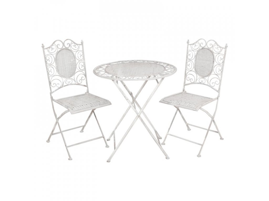 5y0128 bistroset bistrotafel bistrostoel 3 delig grijs ijzer balkonset