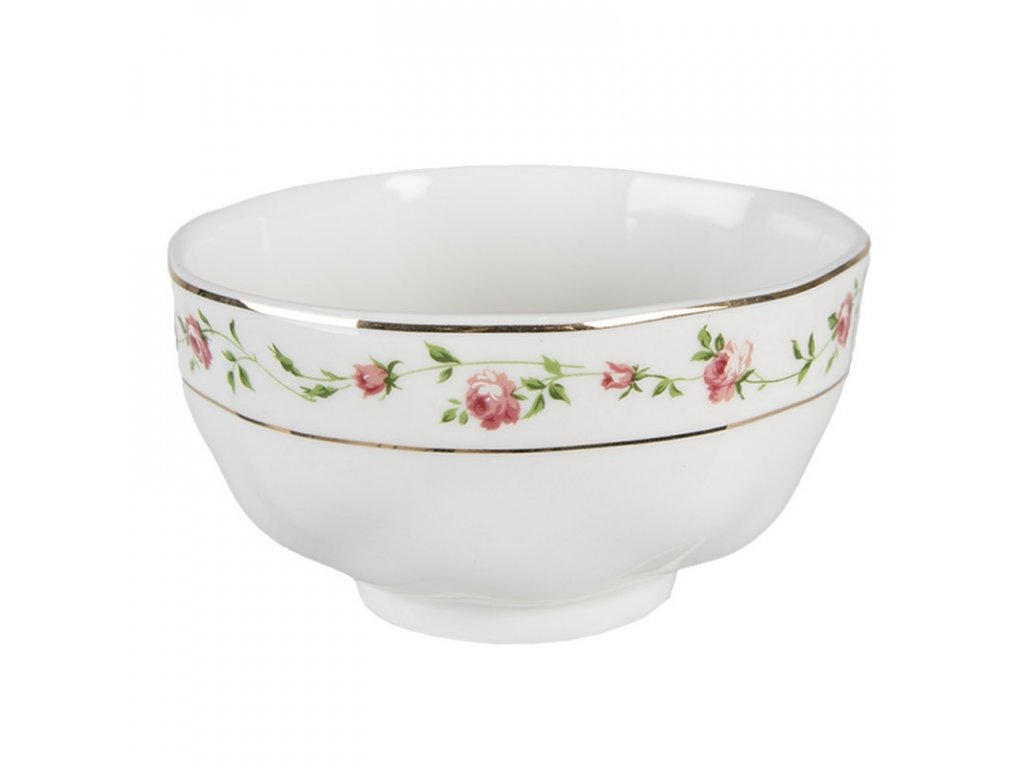 curbo soup bowl 300 ml white pink porcelain flowers round serving bowl