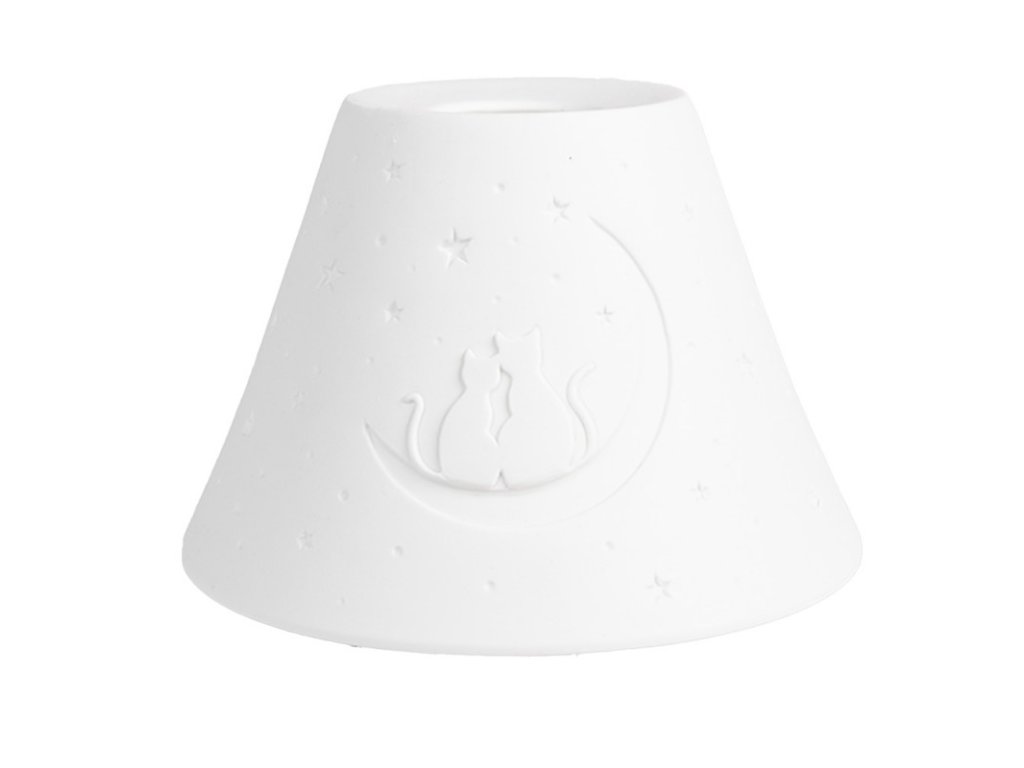 6lak0544 lampshade o 15x10 cm white porcelain cats