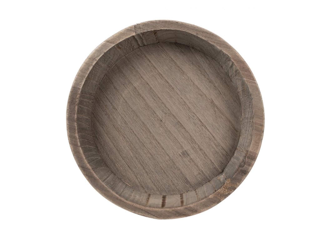 6h2324 decorative bowl o 27x4 cm brown wood33333