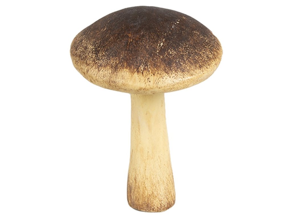 6pr4326 decoration mushroom o 9x12 cm brown beige plastic