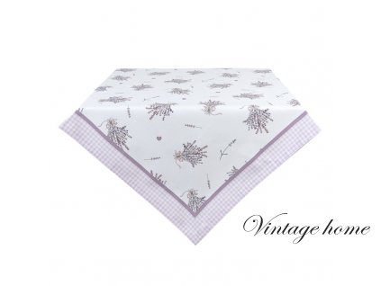 lag01 tablecloth 100x100 cm white violet cotton lavender square