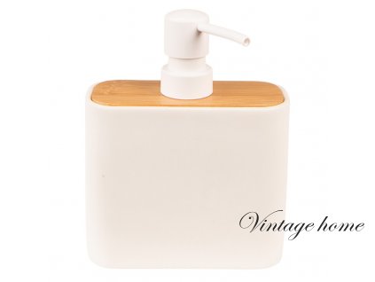 65026 soap dispenser 13x6x16 cm white brown