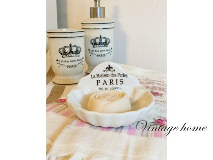 89876 3 keramicka mydlenka bila paris 11 9 7 cm