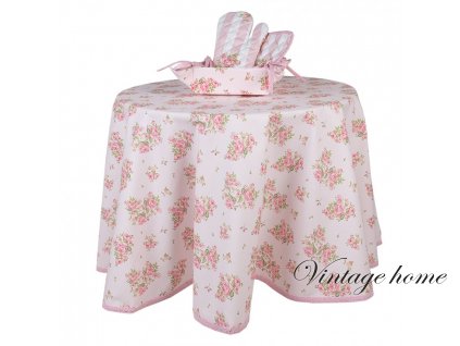 swr47 bread basket 35x35x8 cm pink cotton roses (3)