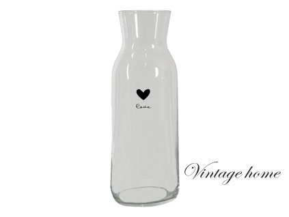6gl3807 carafe 1000 ml transparent glass heart watering can