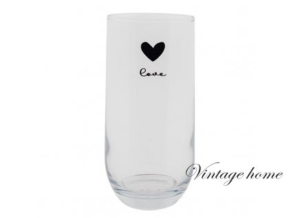 lbsgl0009 water glass 280 ml glass heart round