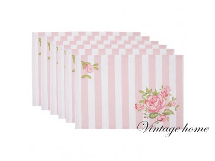 swr40 placemats set of 6 48x33 cm pink cotton roses rectangle