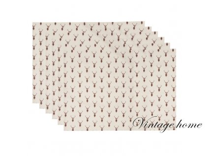 col40 place mat set of 6 4833 cm beige red cotton deer rectangle