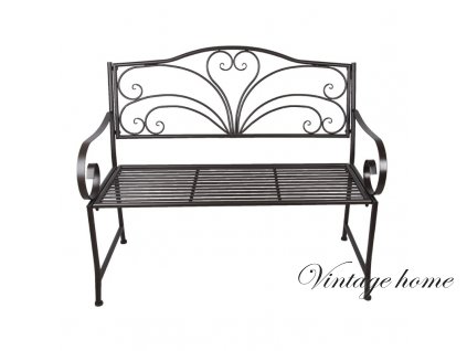 5y0848 garden bench 117x50x98 cm brown metal rectangle outdoor bench