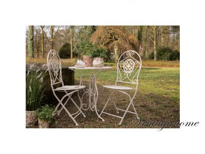5y0189 bistro set bistro table bistro chair set of 3 o 60x70 white iron balcony set (3)