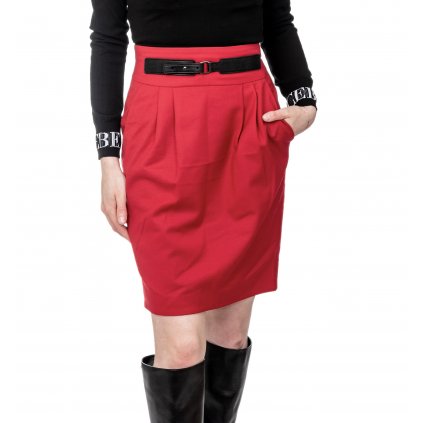 Červená vlněná sukně - HUGO BOSS