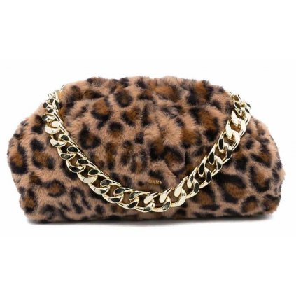 Kožešinová kabelka s leopardím vzorem - DKNY Presley faux-fur shoulder bag