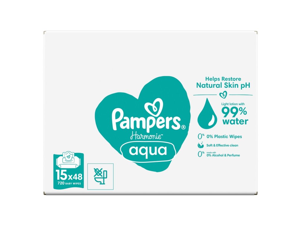 Pampers Feuchttücher (15x48 Stück/Box) AquaHarmonie