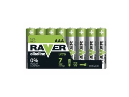 112725 alkalicka baterie raver lr3 1 5v aaa 8ks