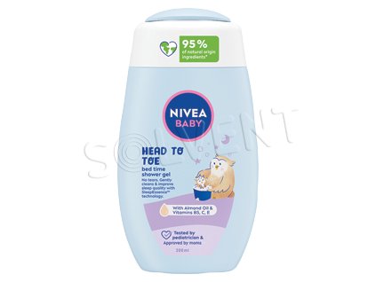 123804 nivea baby sg 200ml telo vlasky bed time