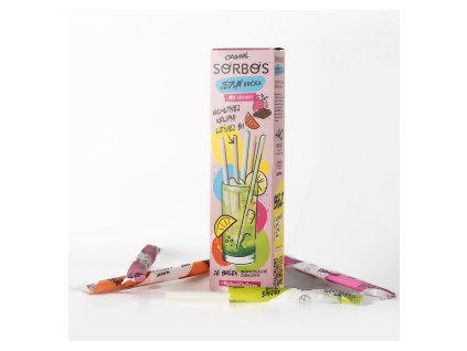 SORBOS essbare Strohhalme (16 Stück/Kraft) Mix