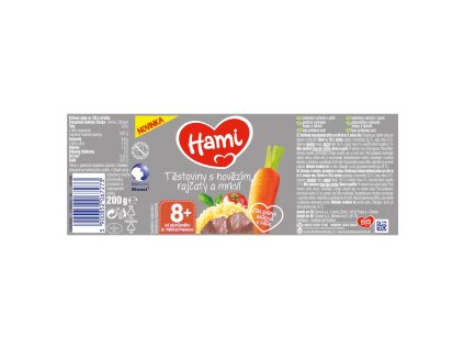 Hami Menü 200g Teig mit Rindfleisch, Tomatensauce 8m+