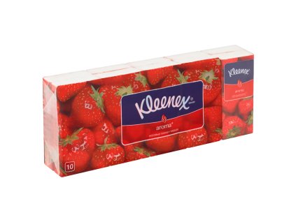 Kleenex-Taschentücher (10x10 Stück/Folie) Erdbeere