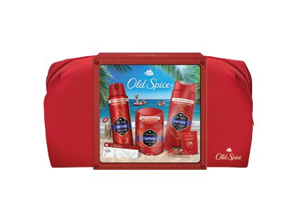 Old Spice Geschenkset für Männer Captain (Duschgel 250ml+Deostick 50ml+Deospray 150ml) Tasche