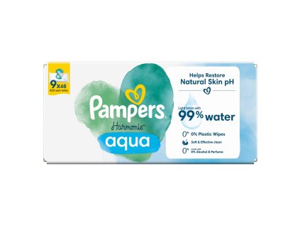 Pampers Harmonie Aqua Babytücher 9 x 48 Stück
