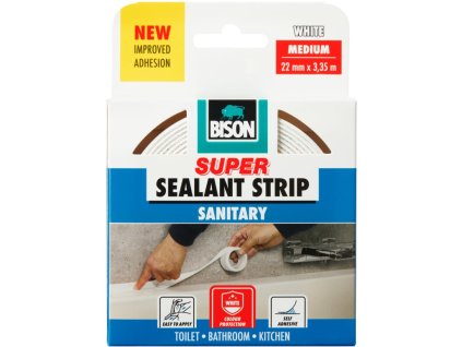 BISON Selbstklebendes Dichtungsband SEALANTSTRIP SANITARY WEISS 22 mm