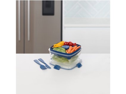 Sistema To Go Salatbox mit separaten Fächern und Besteck, 1,1 l, verschiedene Farben