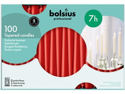 Bolsius Kegelkerzen rot RAL 100 Stück