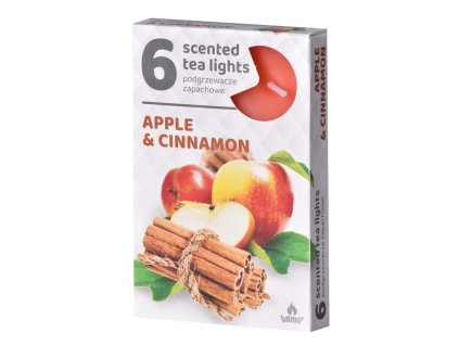 Duftteelichter, 6 Stück, Apfel-Zimt