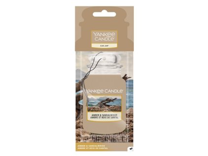 YANKEE CANDLE AMBER & SANDELWOOD AUTODUFT - PAPIER-AUTO-ETIKETT
