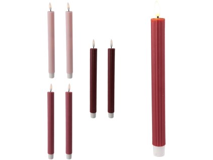 LED-Kerzen, 2 Stück, 250 mm, florales Design, mit Timer und Fernbedienung, verschiedene Farben