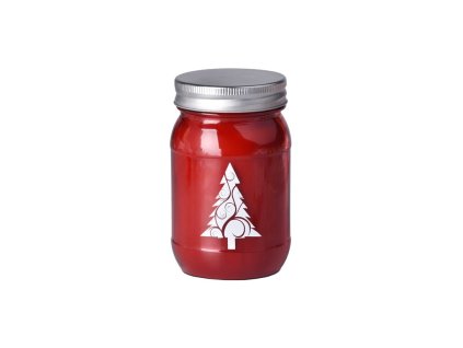 Emocio Duftkerze, rot, 70 x 120 mm, Glas mit Metalldeckel, Motiv: Gebackene Zimtschnecke, Baum-Print